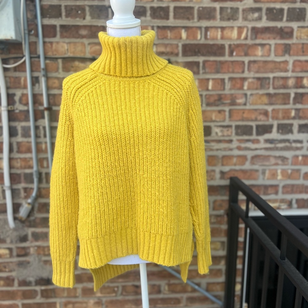 Yellow cow neck sweater size medium